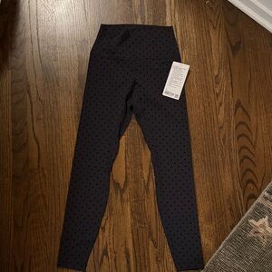 lululemon athletica Black Polka Dot flocked align leggings